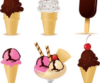 яркие элементы дизайна мороженого вектор 5