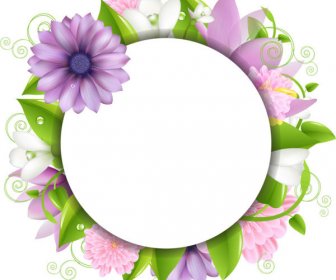 Vivid With Flowers Borders Vector