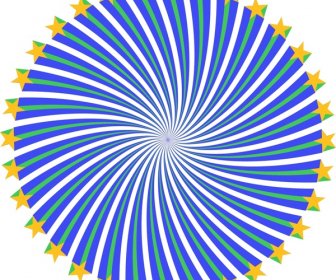 Vortex Lingkaran Desain Dengan Warna Biru