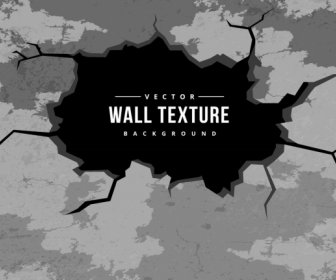 Dinding Tekstur Latar Belakang Hitam Putih Retak Desain