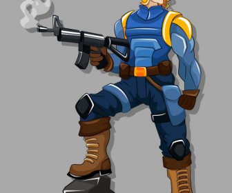 Guerreiro ícone Moderno Personagem De Desenho Animado De Design 3d