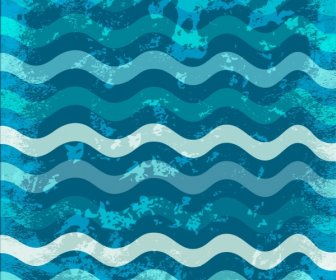 Wasser Grunge Blaue Kurven Hintergrunddesign