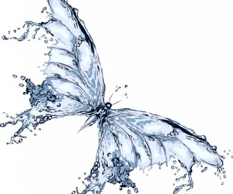 Acqua Farfalla Disegno Vettoriale