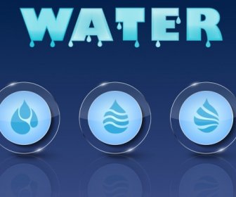 Water Drops Background Blue Texts Shiny Circle Ornament