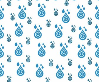 Water Drops Background Repeating Flat Blue Design