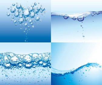 Water Drops With Water Vector Background