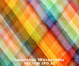 Watercolor Checkered Pattern Seamless Vector