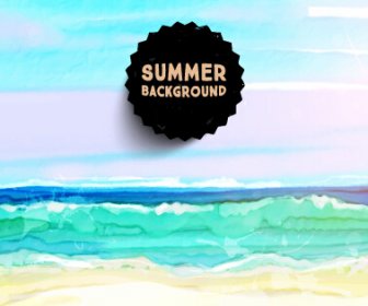 Watercolor Drawn Summer Background Vector