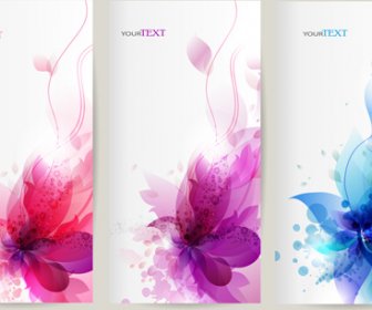 Watercolor Flower Vertical Banner Design