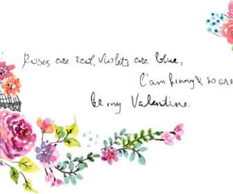 Watercolor Flower Wedding Invitation Vector Graphics