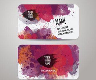 Watercolor Grunge Business Cards Vector