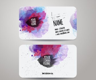 Watercolor Grunge Business Cards Vector