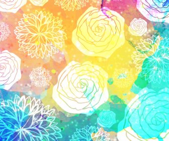 Watercolor Rose Background