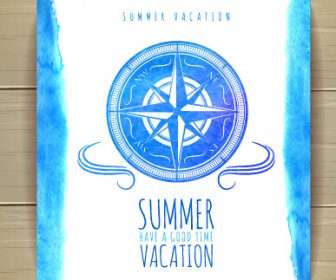 Watercolor Summer Travel Creative Background