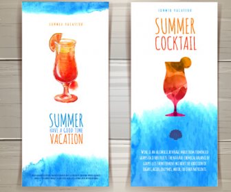 Watercolor Summer Travel Creative Background
