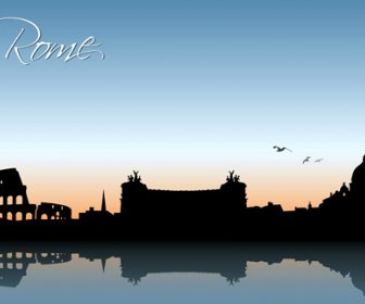 Waterfront City Creative Silhouette Vector