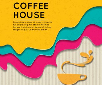 Wave Coffee House Background Vector