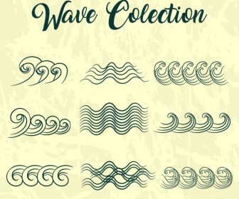 wave design elements curved lines isolation