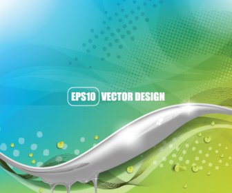 Wave With Water Drop Background Vector