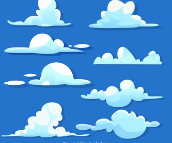 일기 예보 디자인 요소 플랫 구름 모양 스케치