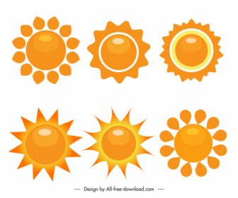 Weather Forecast Design Elements Orange Suns Sketch
