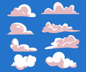 일기 예보 요소 구름 스케치 클래식 플랫