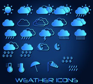 Cuaca Ikon Aplikasi Mobile Vektor