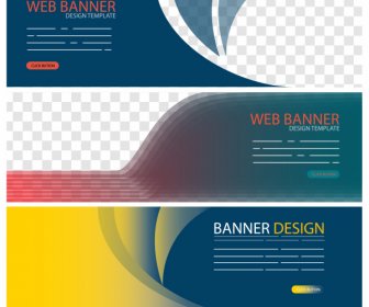 Web Banner Templates Elegant Colorful Modern Technology Decor