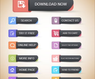 website buttons design with user interface illustration