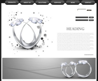 Дизайн сайта шаблон презентации алмазов кольцо вектор