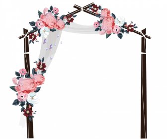 wedding arch template elegant classical flora decor