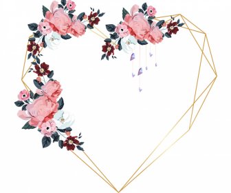 Template Lengkungan Pernikahan Dekorasi Bunga Bentuk Hati Yang Elegan