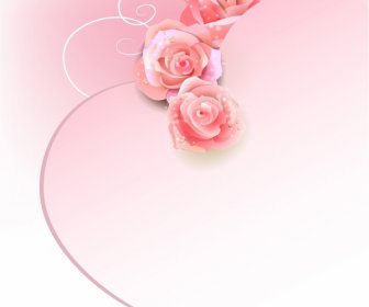 結婚式の背景にピンクのバラ。