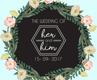 Pernikahan Banner Bunga Berwarna-warni Karangan Bunga Dekorasi Desain Modern