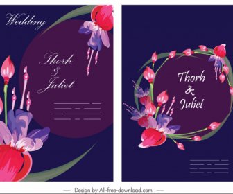 Wedding Banner Template Dark Colorful Elegant Petals Decor