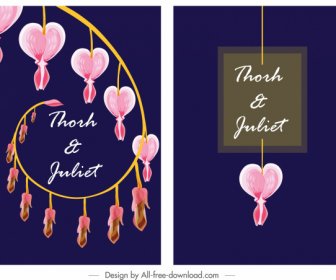 Wedding Card Cover Template Classic Heart Lantern Decor