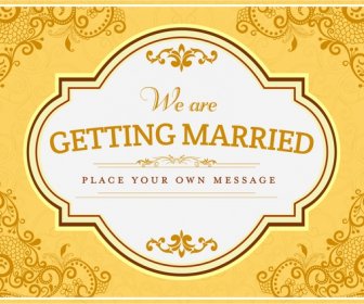 Wedding Card Cover Template Golden Floral Background Design