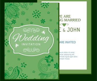 Kartu Pernikahan Desain Gaya Klasik Dengan Desain Bunga