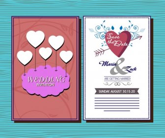 結婚式カード デザイン心と矢印の装飾スタイル