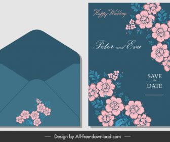 Hochzeit Karte Umschlag Vorlage Elegante Schöne Botanik Dekor
