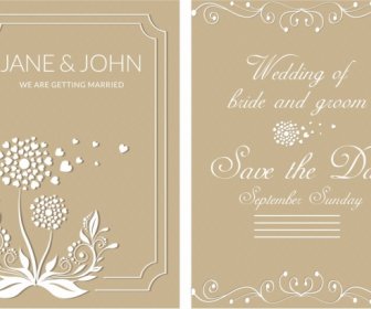 Wedding Card Template Brown Design Classical Decoration
