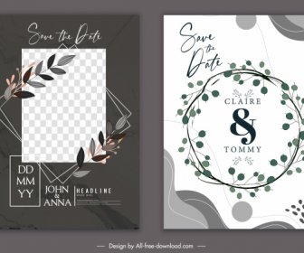 Wedding Card Template Elegant Classic Design Wreath Decor