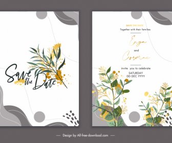 Wedding Card Template Elegant Classical Botany Decor