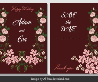 Wedding Card Template Elegant Classical Floral Decor