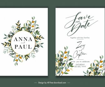 Wedding Card Template Elegant Flowers Decor