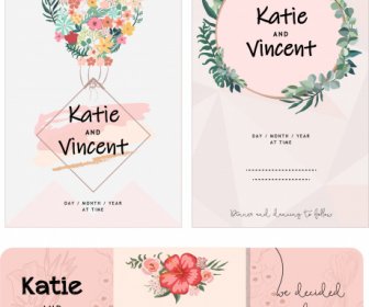Wedding Card Templates Classic Elegant Wreath Decor