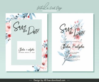 Wedding Card Templates Elegant Botanical Decor Classic Design