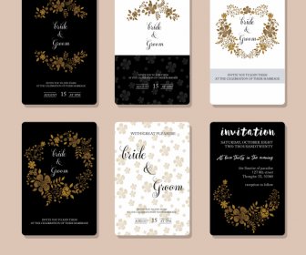 Wedding Card Templates Elegant Floral Wreaths Decor