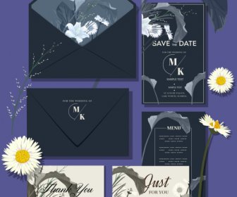 Wedding Card Templates Elegant Floras Leaves Decor
