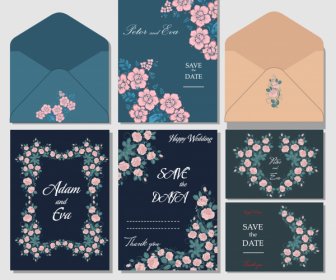Wedding Cards Envelopes Templates Elegant Classical Flowers Decor